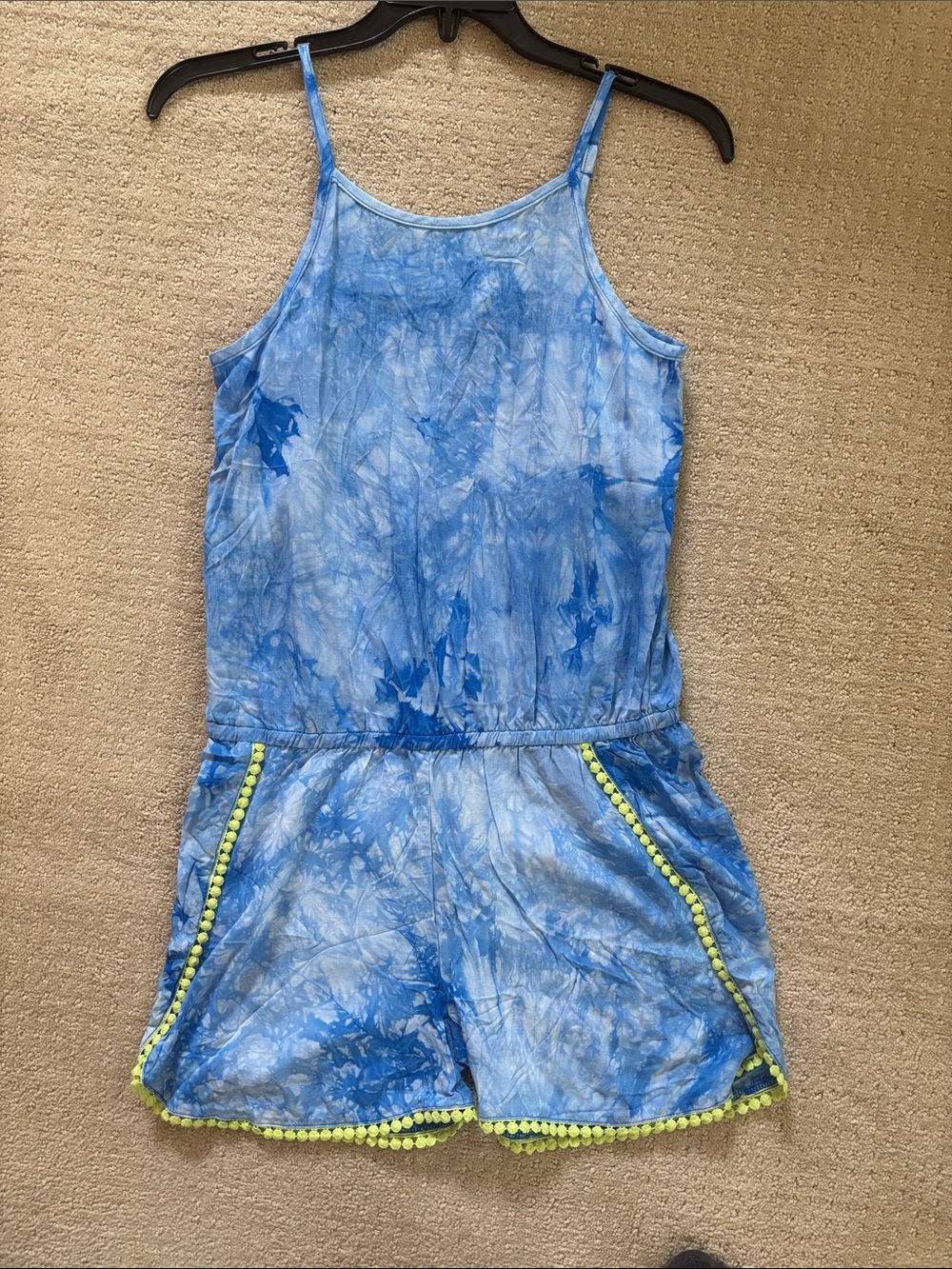 Appaman Blue Tie-Dye Romper with Neon Trim